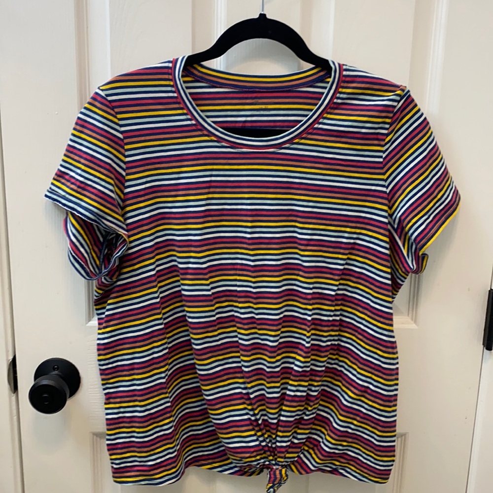 Madewell Stripped Knotted Shirt
